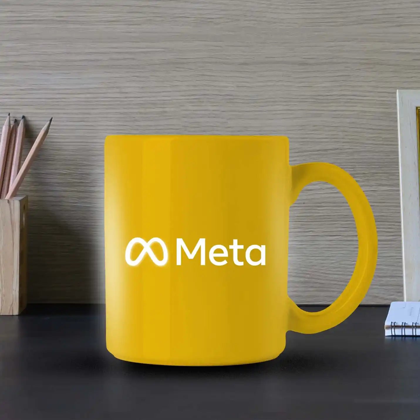 Sc yellow mug with lifestyle image